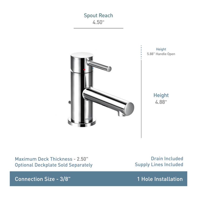 6191BN,BL Moen Align Single Hole Bathroom Faucet & Reviews | Wayfair